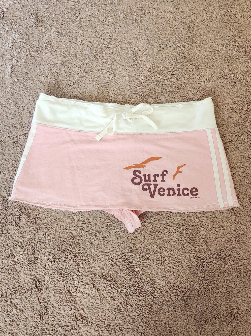 Y2K Hollister Surf Venice Micro Mini Grail Sweat Skort Baby Pink Vintage Med